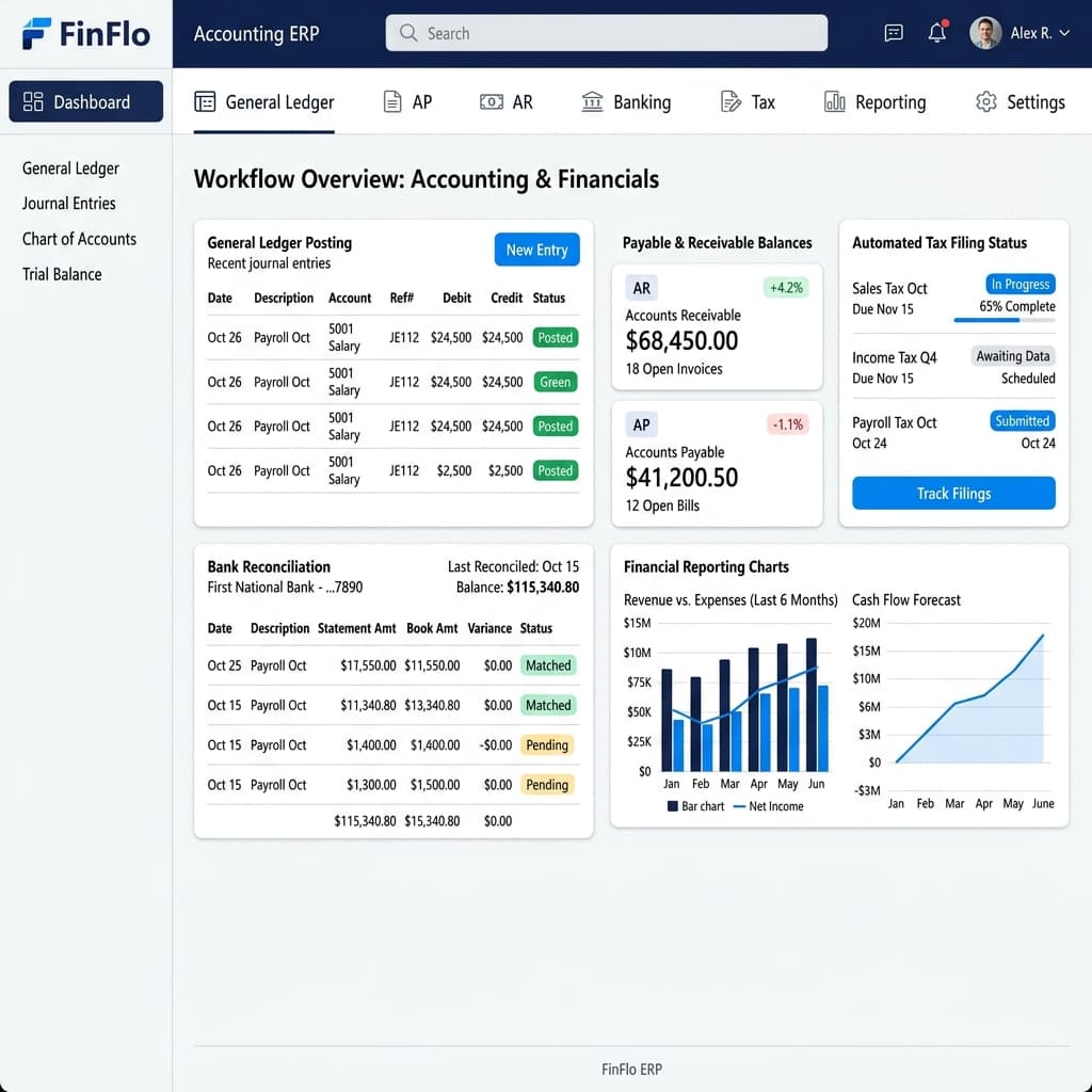 Accounting Management Dashboard Workflow